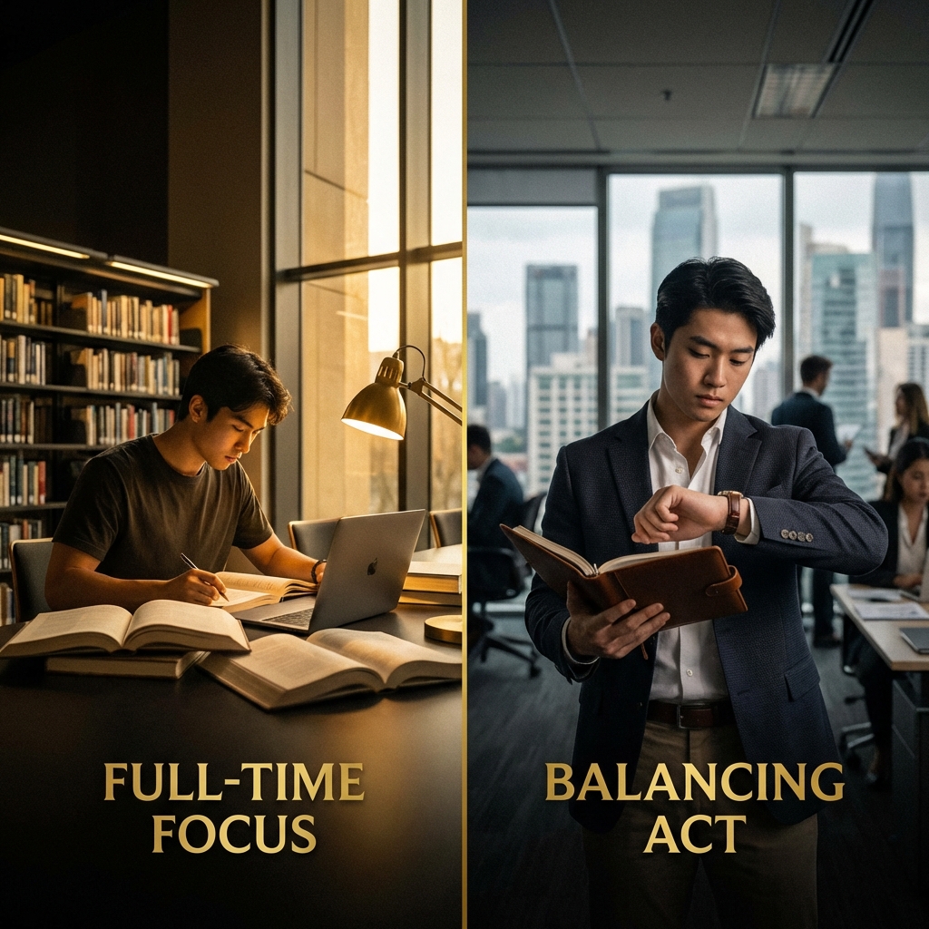 Full-time vs Working Student Split Screen